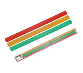 Трубки термоусаживаемые не поддерживающие горение, с клеевым слоем, набор 3 цвета (красный, желтый, зеленый) по 3 шт. ТТкНГ(3:1)