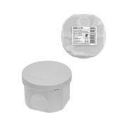 Распаячная коробка, двухкомпонентная, ОП D70х50 мм, IP66, 4 вх., серая, инд. штрихкод TDM