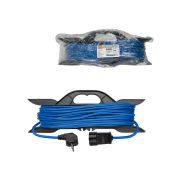 Удлинитель-шнур на рамке силовой У1-12038 ПВС синий 3500 Вт с/з, 30м, штепс. гнездо Народный