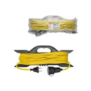 Удлинитель-шнур на рамке силовой У-11004 ПВС желтый 1300 Вт б/з, 50м, штепс. гнездо Народный