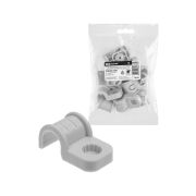 Крепеж-скоба для трубы 16 мм односторонняя для прямого монтажа (10 шт.) серая TDM