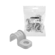 Крепеж-скоба для трубы 20 мм односторонняя для прямого монтажа (10 шт.) серая TDM