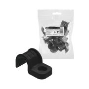 Крепеж-скоба для трубы 20 мм односторонняя для прямого монтажа (10 шт.) черная TDM