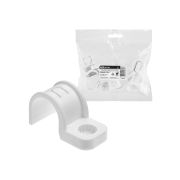 Крепеж-скоба для трубы 25 мм односторонняя для прямого монтажа (10 шт.) белая TDM