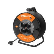 Удлинитель силовой УХз16-004 TDM (метал. катушка, А3, 4 места IP44/20м КГТП-ХЛ 3х2,5) УС1-43128