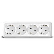 Розетка 4м о/п «Олимп » с ЗК белая