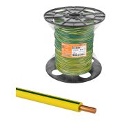 Провод ПуВ 1х4,0 ГОСТ на катушке (500м), желто-зеленый TDM