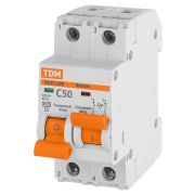 Автоматический выключатель с механической блокировкой (байпас) ВА47-29Б 1Р+1Р 50А 4,5кА х-ка C TDM