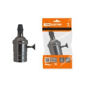 Патрон подвесной Е27 с выключателем, металлический «Лофт», черный TDM