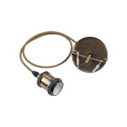 Патрон Е27 с выключателем с подвесом 1 м, металлический «Лофт», бронза TDM