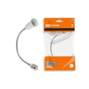 Переходник Е27-Е27 гибкий 300мм, белый, TDM