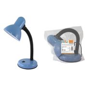 Светильник настольный на основании 40Вт, E27, синий, (мягкая упак.) Народный