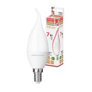 Лампа светодиодная WFC37-7 Вт-230 В -3000 К–E14 (свеча на ветру) Народная