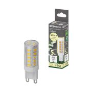 Лампа светодиодная G9-5 Вт-230 В-3000 К, SMD, 16x49 мм TDM