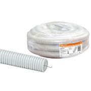 Труба гофрированная ПВХ d 20 с зондом (100 м) легкая 350Н серая TDM