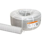 Труба гофрированная ПВХ d 40 с зондом (25 м) легкая 350Н серая TDM