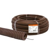 Труба гофрированная ПВХ d 25 с зондом (25 м) легкая «ЭКО» (венге) TDM