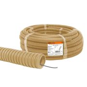 Труба гофрированная ПВХ d 20 с зондом (25 м) легкая «ЭКО» (сосна) TDM