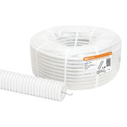 Труба гофрированная ПВХ d 20 с зондом (50 м) легкая 350Н белая TDM