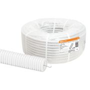 Труба гофрированная ПВХ d 25 с зондом (50 м) легкая 350Н белая TDM