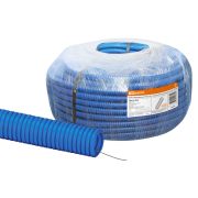 Труба гофрированная ПНД d 20 с зондом (100 м) легкая 350Н синяя TDM