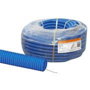 Труба гофрированная ПНД d 32 с зондом (50 м) легкая 350Н синяя TDM