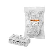 Клемма пружинная соединительная КСПн5-3L+N+PE, 16 A, с монтажной ножкой TDM