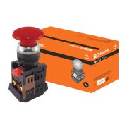 Кнопка AEА-22 «Грибок» красный d22мм 1з+1р TDM