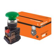 Кнопка AEА-22 «Грибок» зеленый d22мм 1з+1р TDM