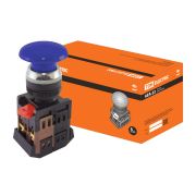 Кнопка AEА-22 «Грибок» синий d22мм 1з+1р TDM