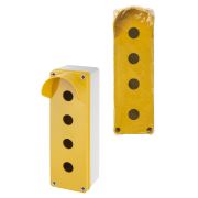 Корпус КП104 c козырьком для кнопок, 4 места, ABS желтый, IP66 TDM