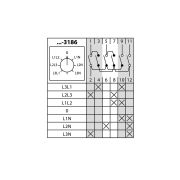 Кулачковый переключатель КПУ11-10/3186 (V: 3Uмф-0-3Uф) TDM