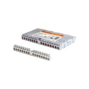 Шина «N» нулевая 6х9мм 16/1 (16 групп/крепеж по центру) никелированная TDM