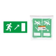 Знак «Направление к эвакуационному выходу направо вверх» 200х100мм TDM