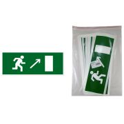 Знак «Направление к эвакуационному выходу направо вверх» 350х124мм для ССА TDM