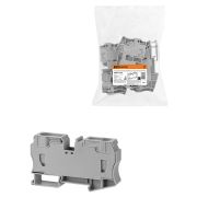 Зажим клеммный безвинтовой (ЗКБ) 35мм2 125А с заглушкой серый TDM