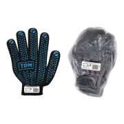 Перчатки утепленные х/б с ПВХ, двойные зимние, «Протектор», черные, 1 пара, TDM