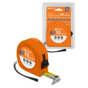 Рулетка, длина 10 м, стальная лента, ширина 25 мм, прорезиненное покрытие, магнит, «Рубин» TDM