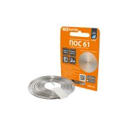 Припой ПОС 61, трубка с канифолью, ГОСТ 21931-76, Ø1 мм, 2 м, спираль, серия «Алмаз» TDM