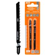 Пилки для электролобзика по дереву, HCS, 75х2,5 мм, чистый рез, T101BR, 2 шт, «Рубин», TDM