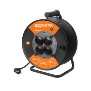 Удлинитель силовой УХз16-004 TDM (метал. катушка, А3, 4 места IP44/30м КГТП-ХЛ 3х2,5) УС1-43128