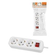 Удлинитель 3 гнезда, 7 метров, с/з, выкл., 10 А, 2300 Вт, белый, НАРОДНЫЙ У1-32055 (Ун1 321-0001)