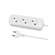Удлинитель 3 гнезда, 3 метра, б/з, 6 А, 1380 Вт, белый, НАРОДНЫЙ У-31011 (Ун 310-0001)