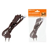 Шнур с выключателем и плоской вилкой ШУ01В ШВВП-ВП 2х0,75мм2 2м. коричневый «ЭКО» TDM