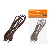 Шнур с плоской вилкой ШУ02 ШВВП 2х0,75мм2 1,7 м. коричневый «ЭКО» TDM