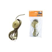 Шнур с ножным выключателем и плоской вилкой ШУН01В ШВВП-ВП 2х0,75мм2 3,5м. бронза TDM
