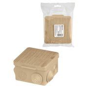 Распаячная коробка ОП 80х80х50мм, крышка, «ЭКО» (сосна), IP54, 7вх. инд. штрихкод TDM