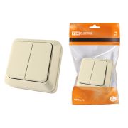 Выключатель 2-кл. открытой установки IP20 10А, сл. кость «Ладога» TDM