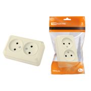 Розетка двойная 2П открытой установки IP20 10А, сл. кость «Ладога» TDM