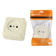 Розетка 2П открытой установки IP20 10А 250В (керамика) сл. кость «Ладога» TDM